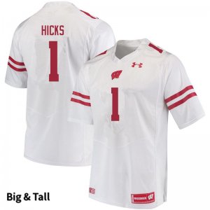 Men's Wisconsin Badgers NCAA #1 Faion Hicks White Authentic Under Armour Big & Tall Stitched College Football Jersey FM31X43XP